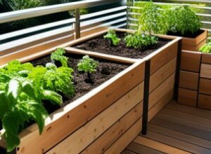Hochbeet auf dem Balkon aus Holz